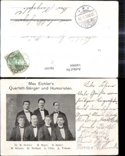 144904,Max Eichlers Quartett Sänger u. Humoristen Theater Eichler Beyer Spinci Milardo Weiland Uttke Volmar