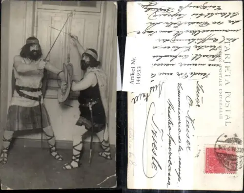 144933,Männer kämpfen m. Schwert Theater Kostüme Schauspieler Coliseo