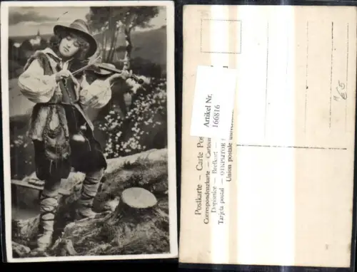 166816,Frau spielt Geige Musik Theater Kostüm Hut