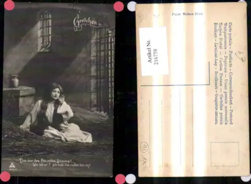 216758,Theater Musik Gretchen Frau Gefängnis Kerker Spruch Text