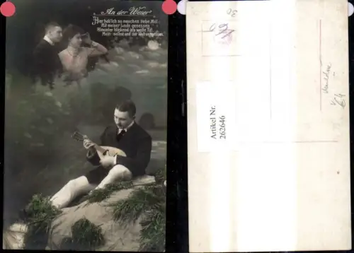 262646,Fotomontage Mann m. Mandoline An der Weser Spruch Theater Musik pub RPH 2361/1