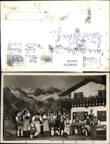 264150,Foto Ak Tänzer Tracht a. Bühne Ridi Schatz Irma Müller Theater Musik pub Richard Müller