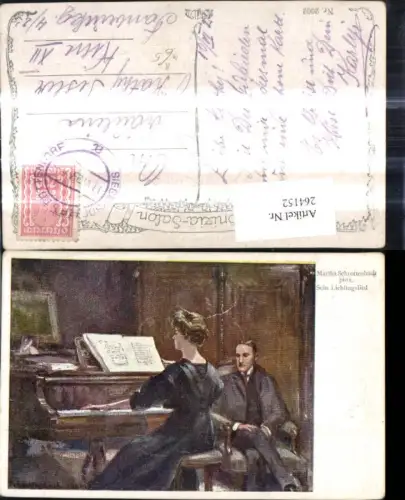 264152,Künstler Ak Martha Schrottenbach Sein Lieblingslied Frau spielt Klavier Theater Musik