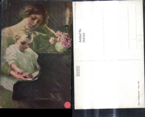 264165,Künstler Ak Mutterglück Mutter m. Kind a. Klavier Theater Musik