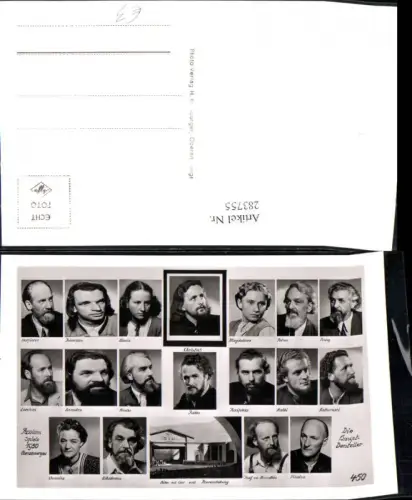 283755,Foto Ak Mehrbild Passionsspiele Oberammergau 1950 Darsteller Theater Musik