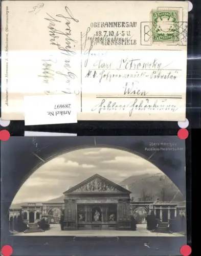 289697,Foto Ak Oberammergau Passionstheaterbühne Theater 1910