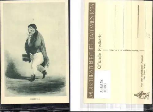 301093,Künstler Ak Musik Theater Fest Wien 1924 Scholz Mann Hut Frack