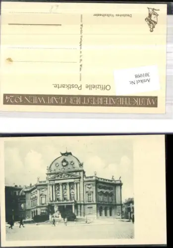 301098,Musik Theater Fest Wien 1924 Deutsches Volkstheater