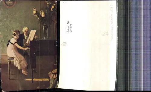303389,Künstler Ak I. A. Miohe Mädchen spielt Klavier Theater Musik