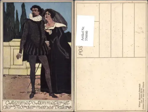 336040,Künstler Ak Don Juan Mozart Donna Anna u. Don Ottavio Theater Musik pub Wiener Mozart Gemeinde
