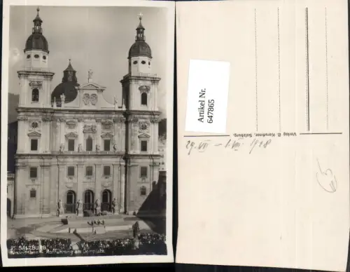647865,Foto Ak Salzburg Domplatz Jedermann Aufführung 1928 Theater