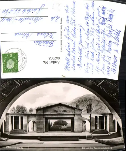647908,Foto Ak Oberammergau Bühne d. Passionstheaters Theater
