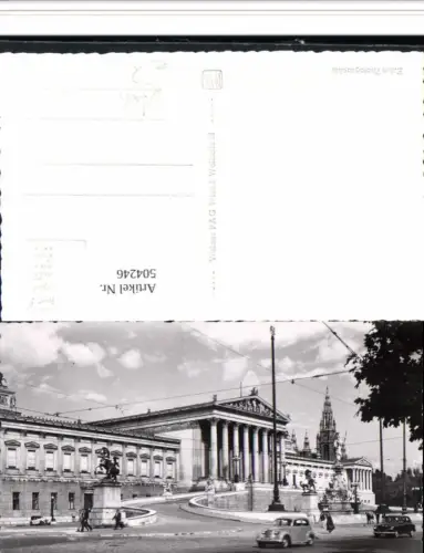 504246,Wien Parlament m. Rathaus Autos Brunnen