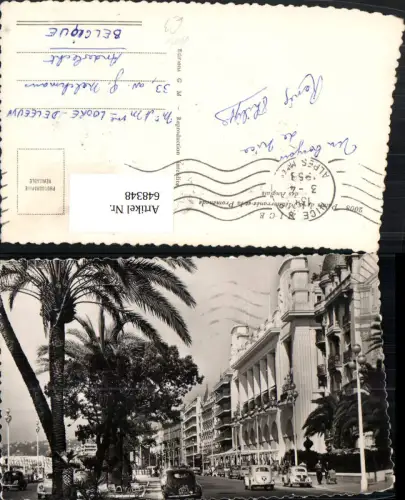 648348,Foto Ak Nice Nizza Auto Palais de la Mediterranee et la Promenade des Anglais France