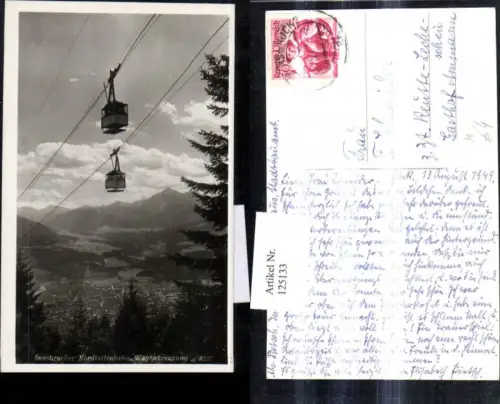 125133,Foto Ak Seilbahn Innsbrucker Nordkettenbahn Wagenkreuzung Gondel