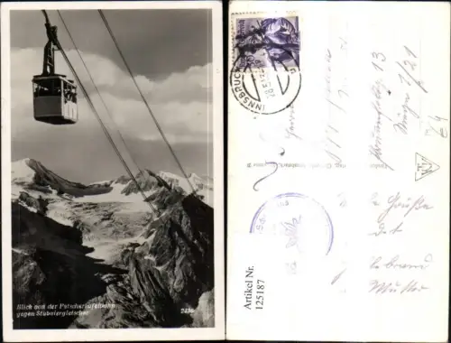 125187,Seilbahn Blick v. d. Patscherkofelbahn geg. Stubaiergletscher Gondel