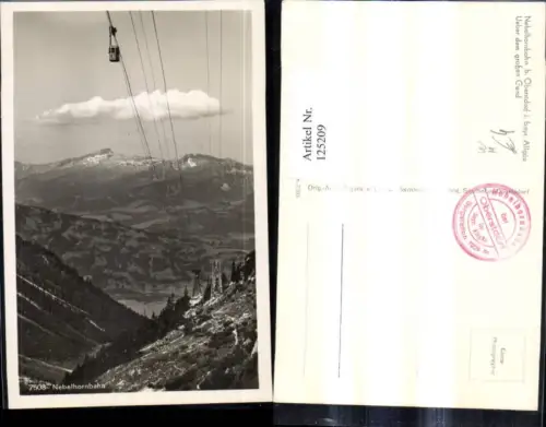 125209,Foto Ak Seilbahn Nebelhornbahn b. Oberstdorf i. bayr. Allgäu Über d. großen Grund