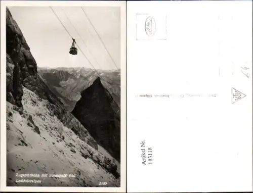 183118,Foto Ak Zugspitzbahn m. Sonnspitzl u. Lechtaleralpen Gondel Seilbahn