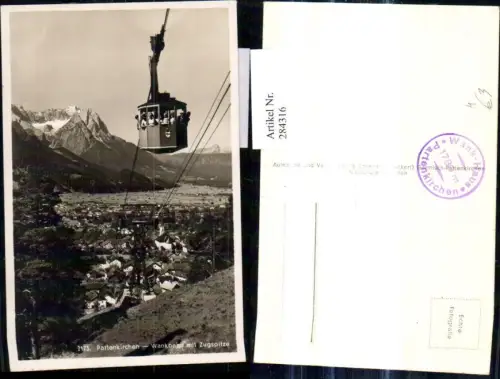 284316,Foto Ak Seilbahn Partenkirchen Wankbahn m. Zugspitze Gondel