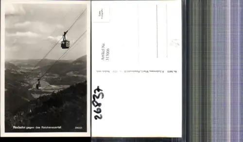 313006,Foto Ak Seilbahn Gondeln Raxbahn g. d. Reichenauertal Reichenau Hirschwang