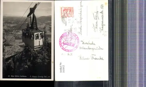 313012,Foto Ak Raxbahn Seilbahn Gondel 1 b. Hirschwang