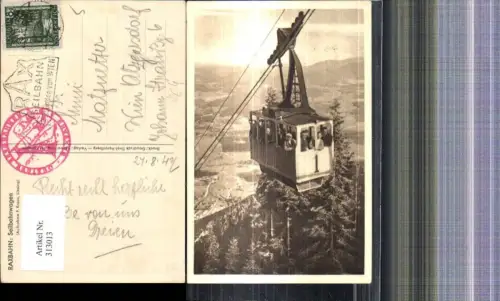 313013,Foto Ak Seilbahn Gondel 2 Stütze III b. Hirschwang