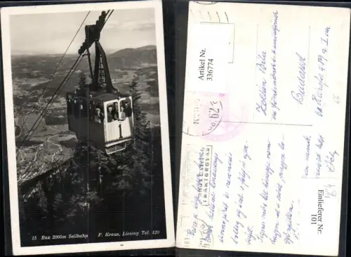 336774,Foto Ak Rax Seilbahn Gondel 1 Bergbahn Hirschwang an der Rax