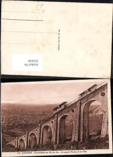 355438,Bergbahn Lourdes Le Funiculaire du Pic du Jer Le grand Viaduc et la Ville Viadukt