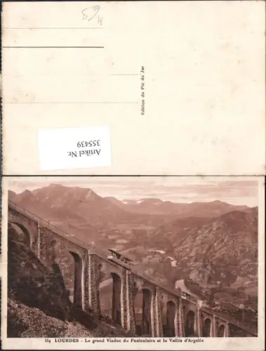 355439,Bergbahn Lourdes Le grand Viaduc du Funiculaire et la Vallee d Argeles