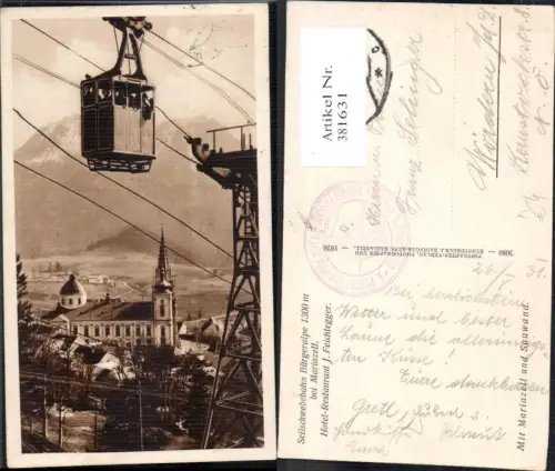 381631,Seilbahn Seilschwebebahn Bürgeralpe Mariazell Ansicht m. Sauwand Gondel