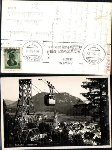 381635,Seilbahn Mariazell m. Turmstütze Gondel