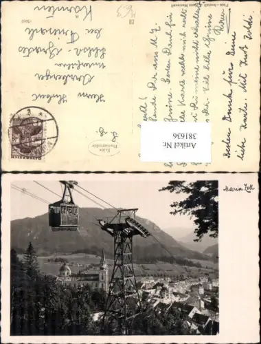 381636,Foto Ak Seilbahn Gondel m. Turmstütze