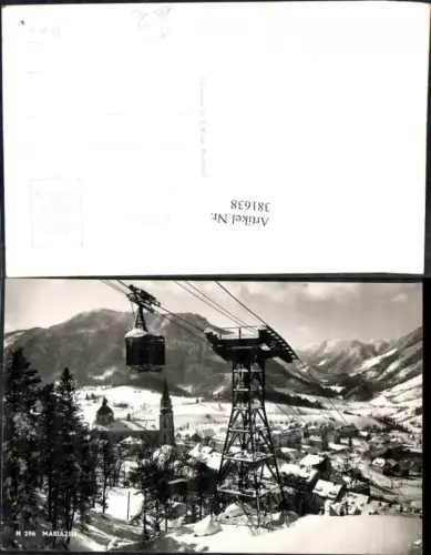 381638,Foto Ak Seilbahn Mariazell Gondel 2 Turmstütze 1 Winteransicht