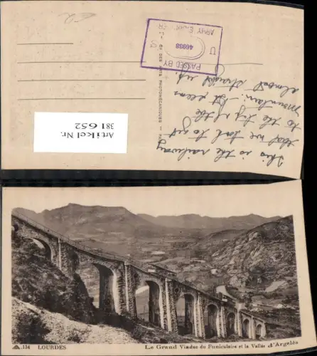 381652,Bergbahn Lourdes Le Grand Viaduc du Funiculaire et la Vallee d Argeles