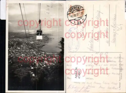 474093,Seilbahn Pfänderbahn Blick auf Bregenz Gondel 1