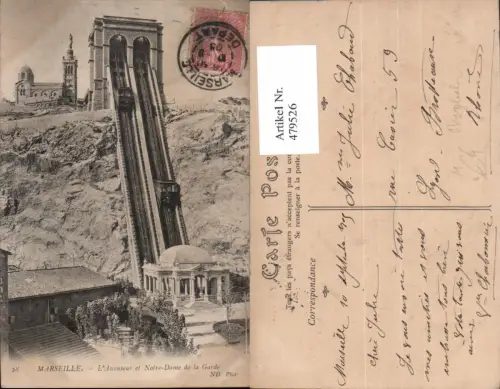 479526,Marseille L Ascenseur et Notre-Dame de la Garde Aufzug Zahnradbahn Bergbahn