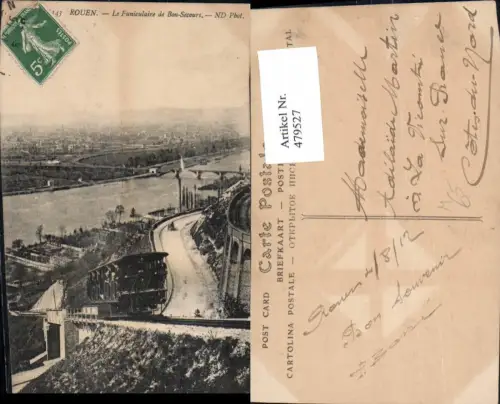 479527,Rouen Le Funiculaire de Bon-Secours Zahnradbahn Bergbahn