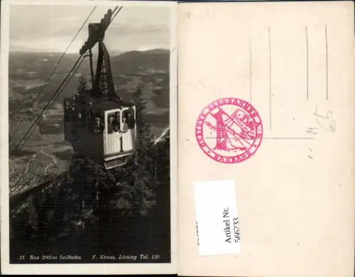 566233,Foto Ak Seilbahn Gondel 1 Rax Raxseilbahn Raxbahn Reichenau a. d. Rax
