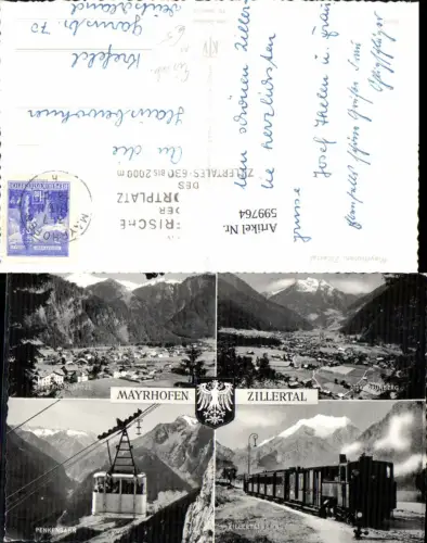 599764,Mehrbild Ak Bergbahn Seilbahn Penkenbahn Zillertalbahn Mayrhofen Zillertal