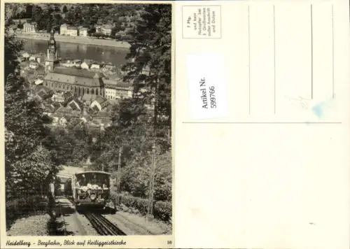 599766,Bergbahn Zahnradbahn Heidelberg Blick auf Heiliggeistkirche