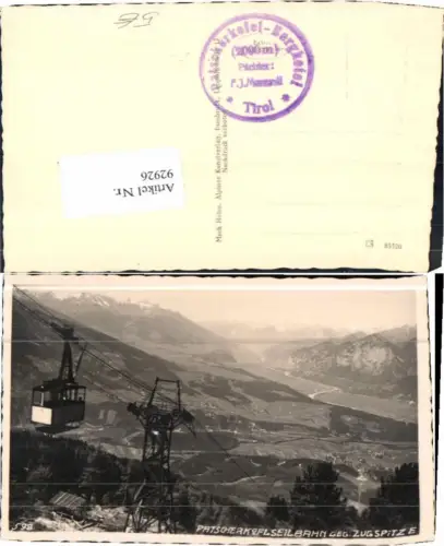 92926,Seilbahn Patscherkofel Patsch Innsbruck 1930