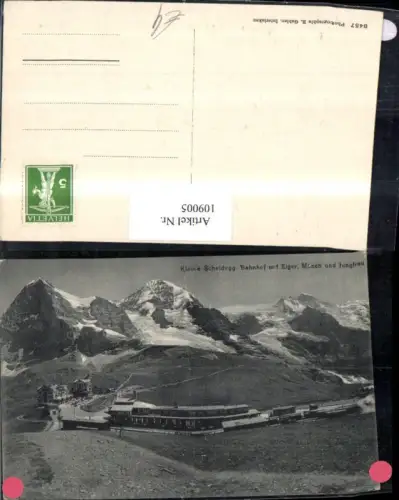 109005,Kleine Scheidegg Bahnhof m. Eiger Mönch u. Jungfrau Eisenbahn Kanton Bern
