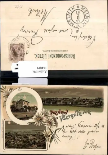 114049,Tolle Litho Pozdrav Vsetat Privor Privory Vsetaty Privory Bahnhof 1898 Melnik Neratovice