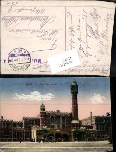 129777,Gand La Gare St Pierre Kutsche Bahnhof Feldpost