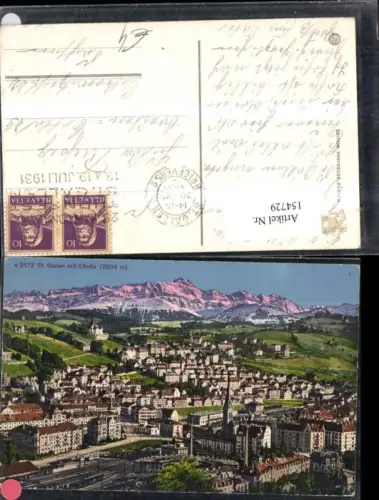 154729,St Gallen m. Säntis Ansicht m. Bahnhof Gleise 1931 Kt St Gallen