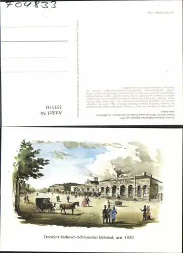 355510,Künstler Ak Bahnhof Dresden Sächisch-Schlesischer BHF 1850