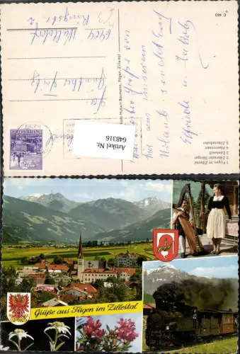 648316,Mehrbild Ak Zillertalbahn Dampflok Fügen i. Zillertal Eisenbahn