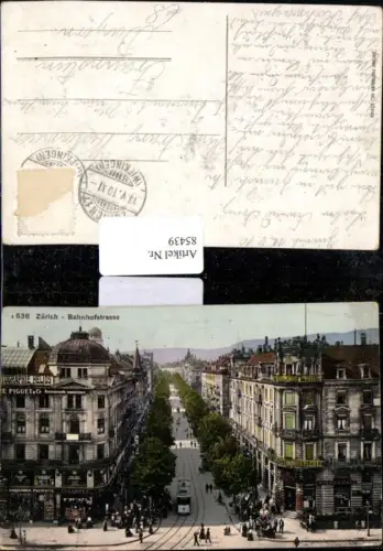 85439, Zürich Bahnhofstrasse belebt Straßenbahn
