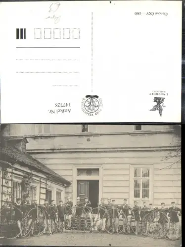 147728,Repro Fahrräder Hochräder Hochrad Gruppenbild m. Männer Studenten