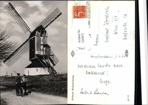 526975,Fahrrad vor Windmühle Holland Bauern